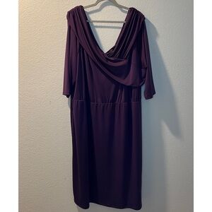 Women’s new Lane Bryant Purple quarter sleeve evening midi dress size 30/32